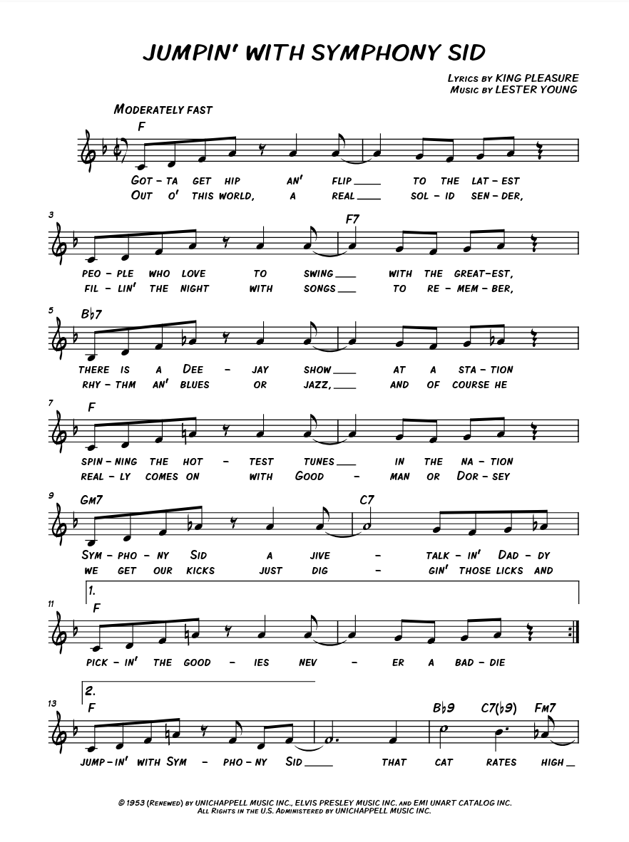 Jumpin' With Symphony Sid — Page 1